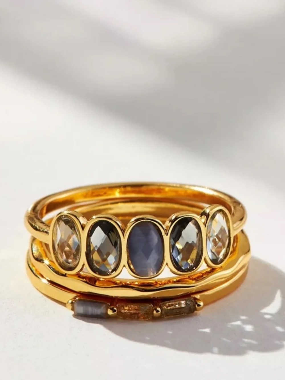 New Anthropologie Ombre Stacked Ring Set — Ombré. Size 6 - Picture 1 of 5